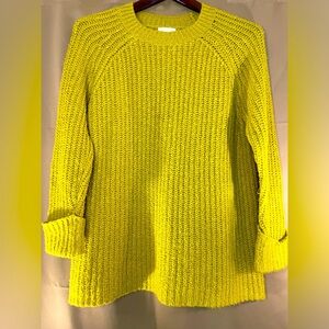 Abound Mustard Yellow/Green Pullover Sweater Chunky Knit Size Med